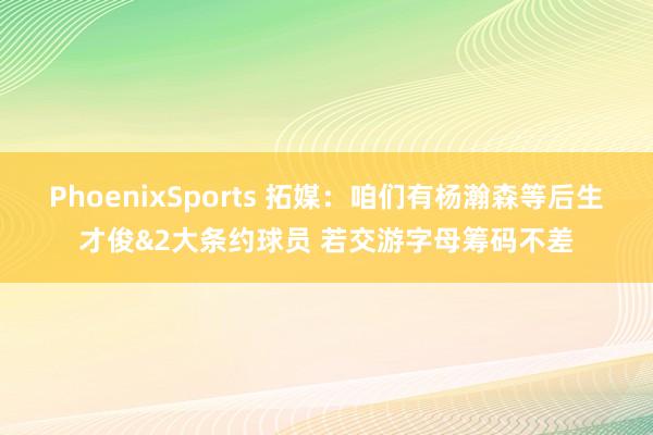 PhoenixSports 拓媒：咱们有杨瀚森等后生才俊&2大条约球员 若交游字母筹码不差