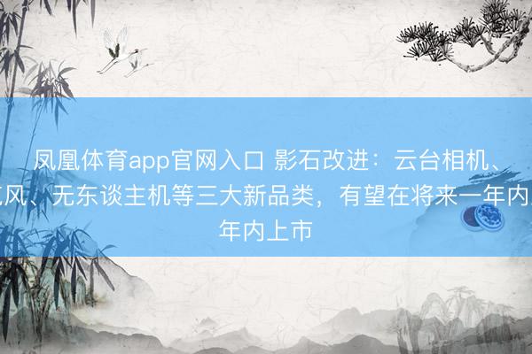 凤凰体育app官网入口 影石改进：云台相机、麦克风、无东谈主机等三大新品类，有望在将来一年内上市