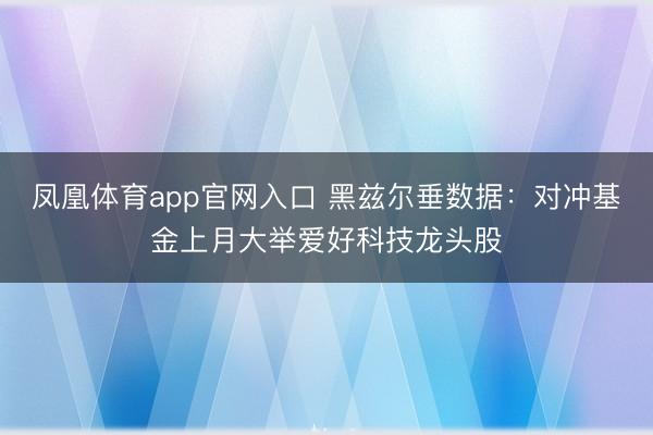 凤凰体育app官网入口 黑兹尔垂数据：对冲基金上月大举爱好科技龙头股