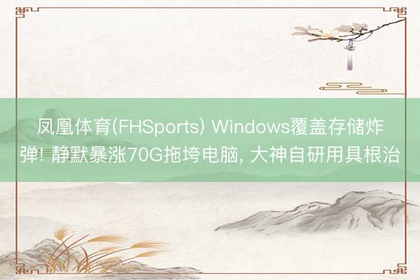 凤凰体育(FHSports) Windows覆盖存储炸弹! 静默暴涨70G拖垮电脑， 大神自研用具根治