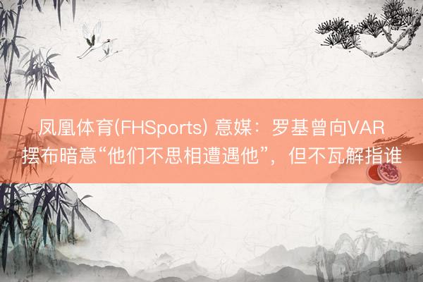 凤凰体育(FHSports) 意媒：罗基曾向VAR摆布暗意“他们不思相遭遇他”，但不瓦解指谁